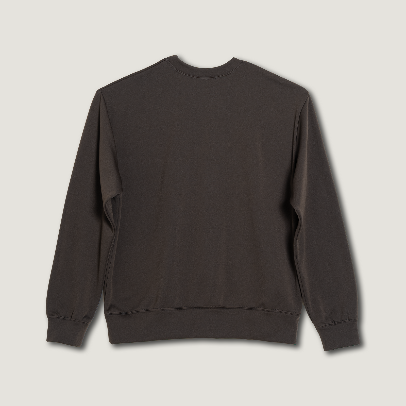 スウェット CORDURA 裏フリース チャコールブラウン。CORDURA素材を使った高耐久スウェットの背面画像。